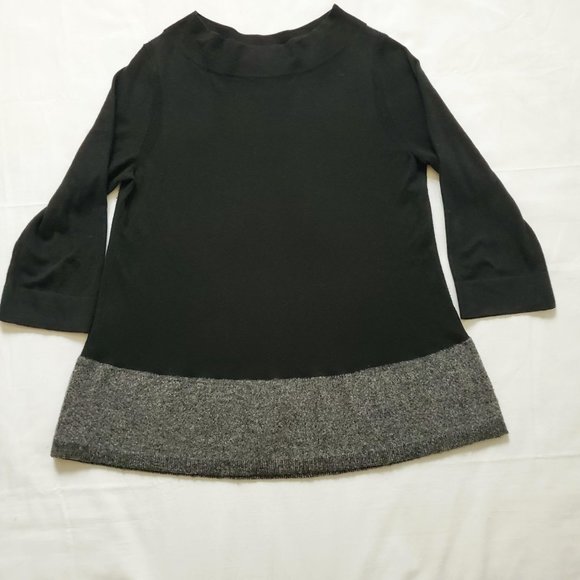 Anthropologie Angel Of The North Evi Cashmere Blend Black Pullover Sweater Small - Picture 5 of 13
